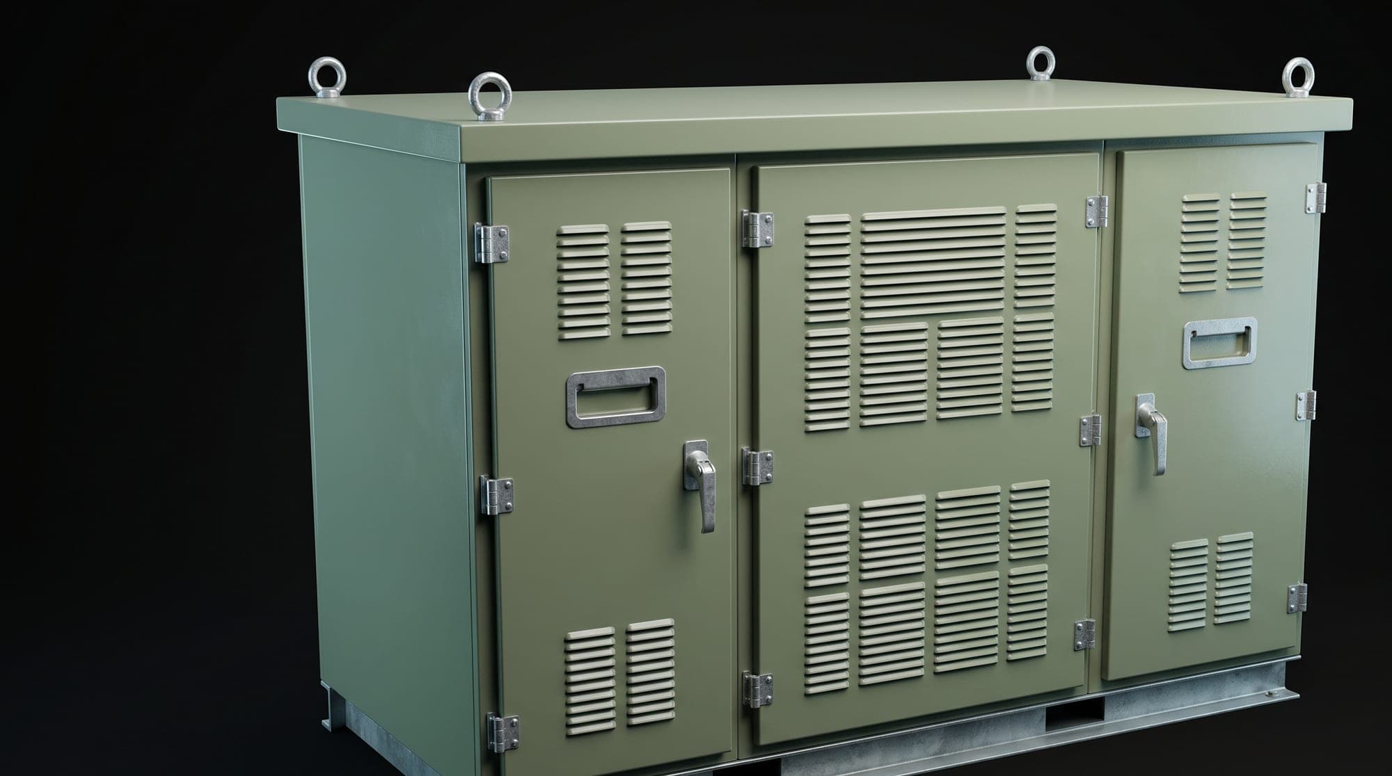 Package substation with three compartments for HV switchgear, transformer and LV distribution